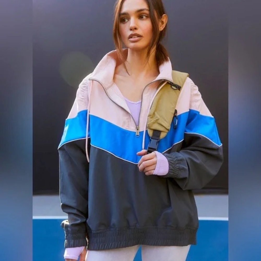 Free People Walk The Line Colorblock Pullover